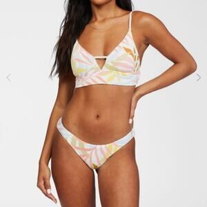 Billabong Womens Multicolor Tropic Jungle V-Neck Cami Bikini Top Size M/10